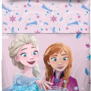 FROZEN DISNEY Completo Letto lenzuola con ribaltina Singolo Cotone UFFICIALE
