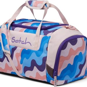 Satch Borsone Sportivo 25 Litri in Tessuto Riciclato Bianco Rosa per Bambina Unisex