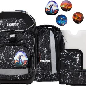 Ergobag PACK SET zaino portapenne Ergonomico Personalizzabile Eco Resistente Acqua Sporco Verde Bambino reflectbear