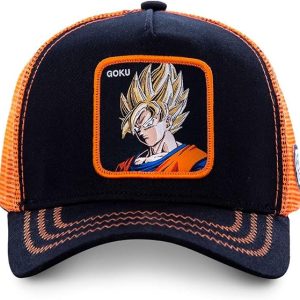 Capslab Cappellino con Visiera Collezione Dragon Ball Misto Cotone Arancio Nero Unisex