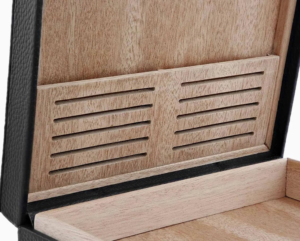 S.t.dupont Humidor 8 sigari viaggio nero pelle e legno massello Okoumé 001353 - immagine 5