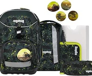 Ergobag PACK SET zaino portapenne Ergonomico Eco Resistente Acqua Sporco Harvest