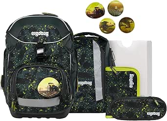 Ergobag PACK SET zaino portapenne Ergonomico Eco Resistente Acqua Sporco Harvest