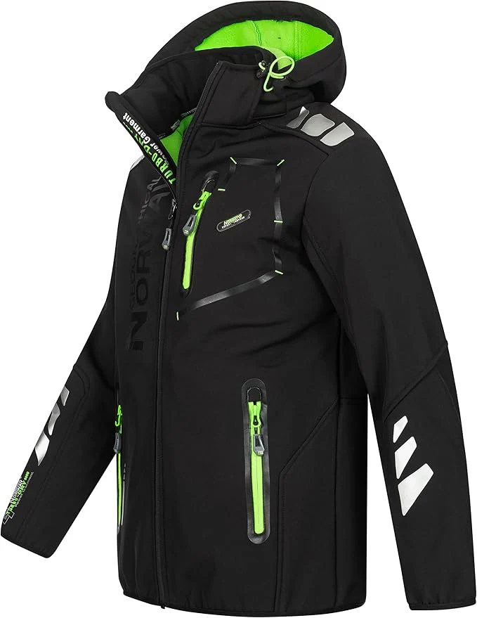 Geographical Norway Giubbotto Giacca softshell Con Cappuccio Nero Vantaa - immagine 4