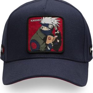 Capslab Cappellino con Visiera Collezione Naruto in Cotone Blu Rosso Unisex