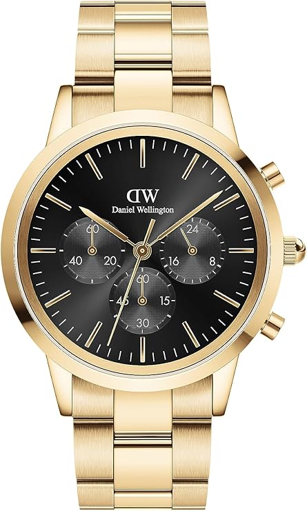 Daniel Wellington orologio iconic Mawes cronografo 42mm inox 316L oro DW00100641