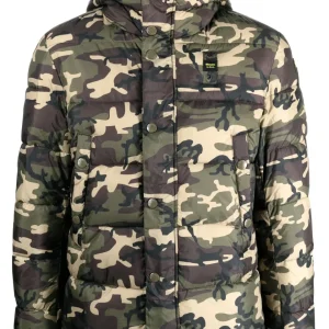 Blauer Giubbotto Corto Imbottito Ovatta Verde Militare Camo Uomo