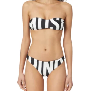Moschino Swim Bikini Bicolore Fascia Nero
