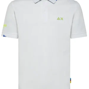 Sun68 Polo Logo Beach El in Cotone Bianco