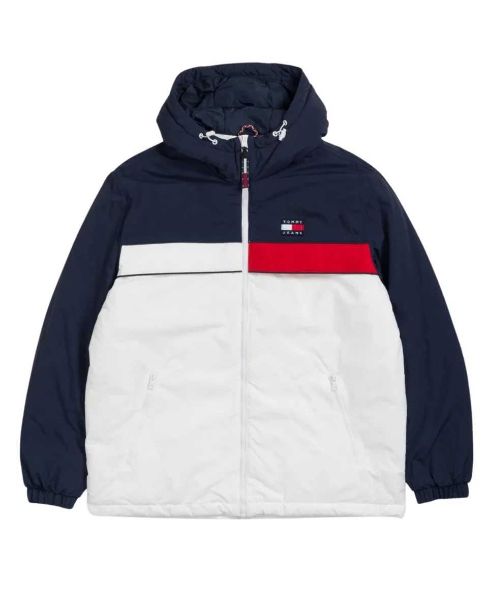 Tommy Jeans Giubbotto a Vento Chicago Imbottito Multicolore