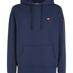 Tommy Jeans Felpa Relaxed Fit con Cappuccio e Distintivo Blu in Cotone