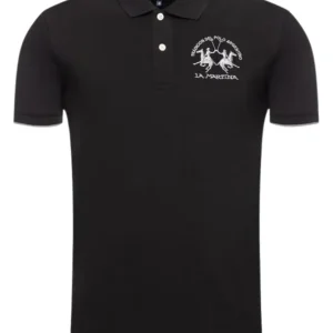 La Martina Polo Maniche Corte Cotone Nero