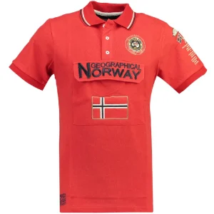 Geographical Norway Maglia Manica Corte Rosso Uomo