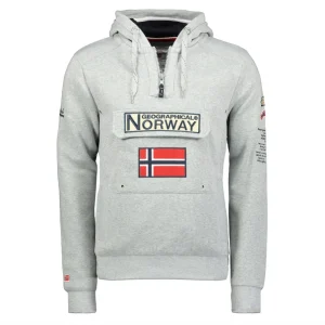 Geographical Norway Felpa Gymclass conCappuccio Grigio Chiaro Uomo