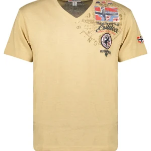 Geographical Norway Maglia Manica Corta Beige Uomo