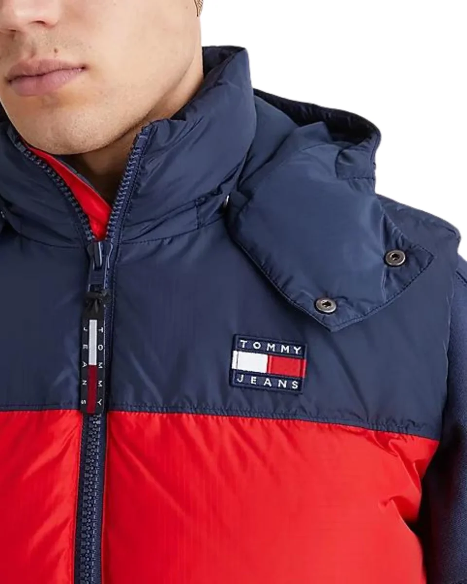 Tommy Jeans Giubbotto Senza Maniche Smanicato Bicolore Rosso - immagine 4