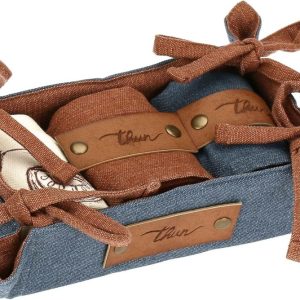 THUN Set 3 Strofinacci 40x60 cm con Cestino Acqua e Farina - b101501