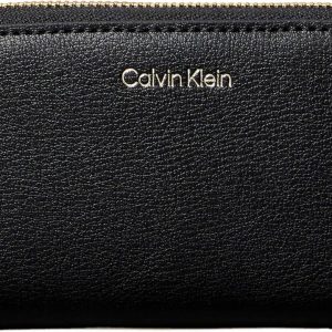 Calvin Klein Portafoglio Orizzontale Black LV04F1091G Logo Frontale Ecopelle Nero