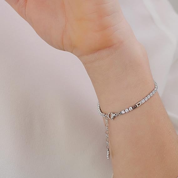 Brosway Bracciale tennis acciaio 304 e cubic zirconia scritta luck quadrifoglio BEI016 - immagine 3