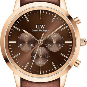 Daniel Wellington orologio iconic Mawes cronografo 42mm inox 316L marrone DW00100640