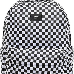 Vans Zaino Old Skool Check 22 litri Casual in Poliestere Riciclato Nero Bianco Unisex