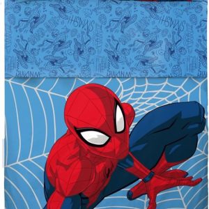 SPIDER MAN DISNEY Completo Letto lenzuola con ribaltina Singolo Cotone UFFICIALE