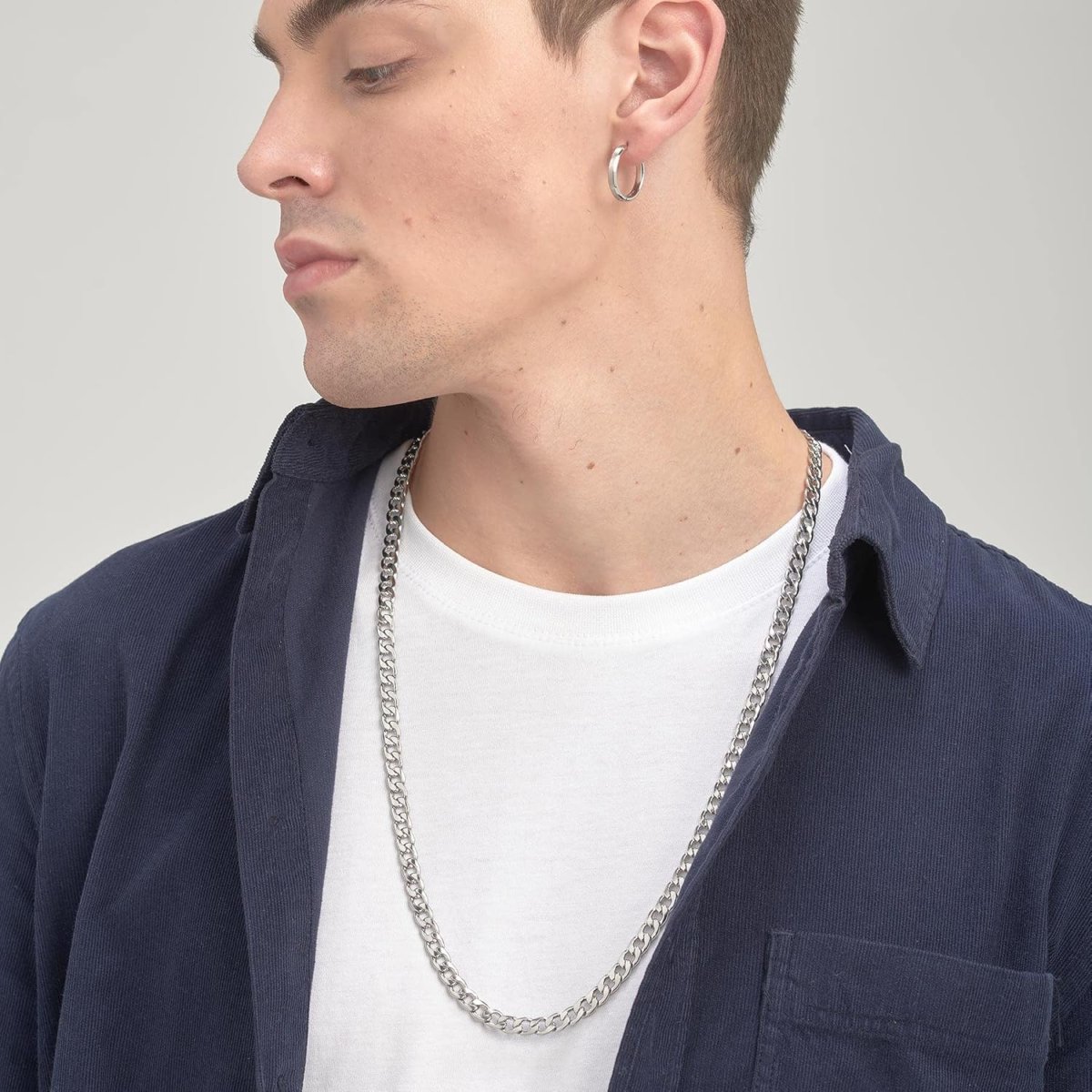 Brosway Orecchino Uomo In Acciaio silver cerchio anello - Collezione Ink - BIK102 - immagine 4