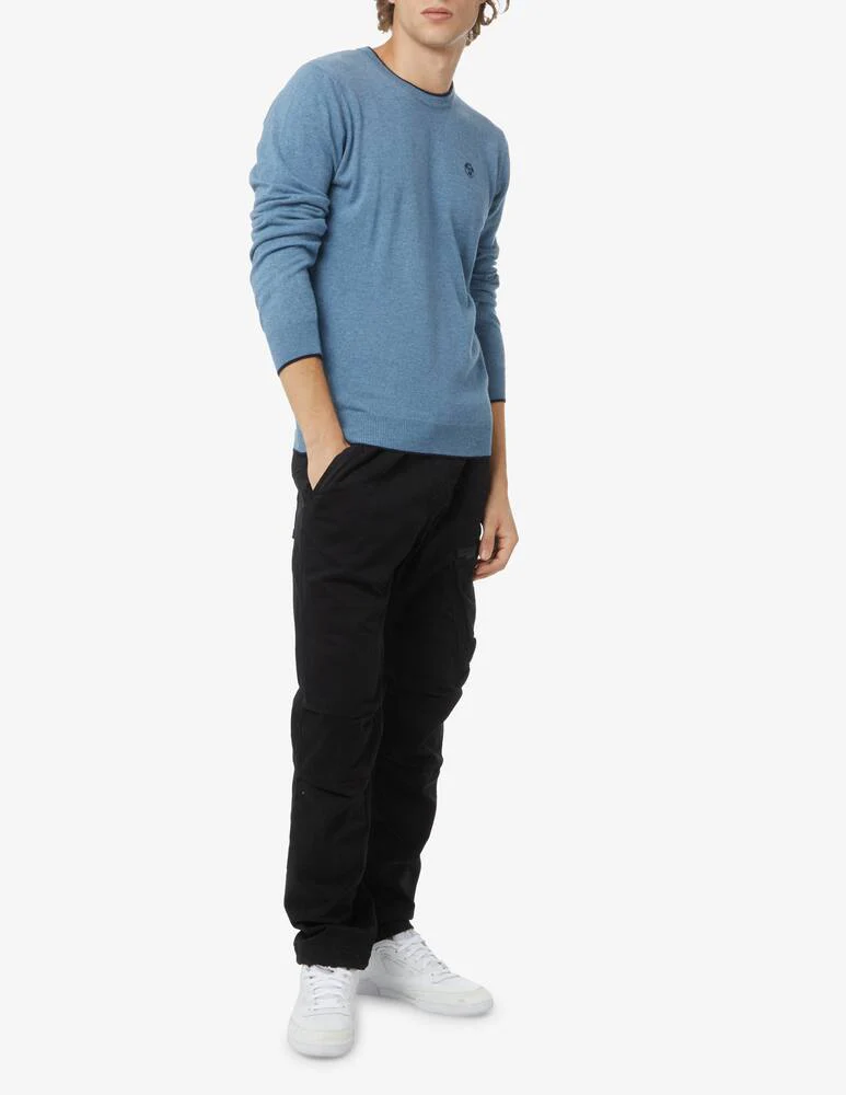 North Sails maglione misto cashmere GIROCOLLO LOGO ricamo finezza 12 699775 azzurro - immagine 4