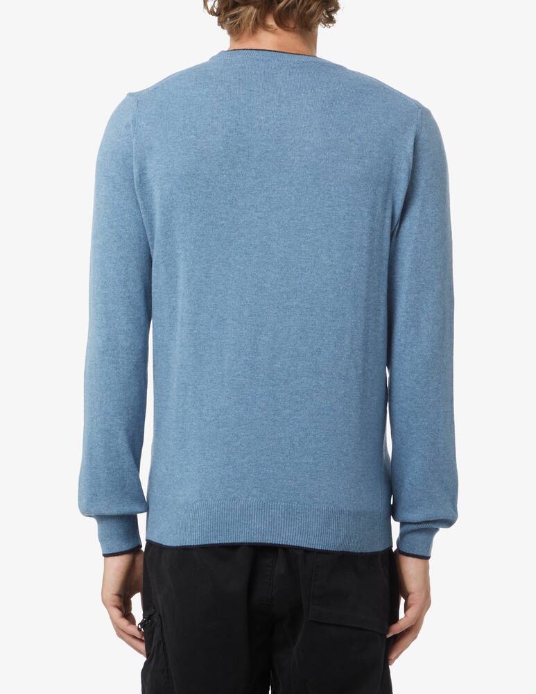 North Sails maglione misto cashmere GIROCOLLO LOGO ricamo finezza 12 699775 azzurro - immagine 5