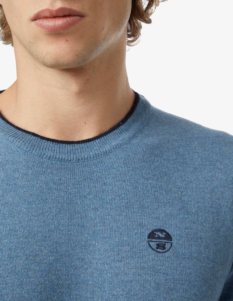North Sails maglione misto cashmere GIROCOLLO LOGO ricamo finezza 12 699775 azzurro - immagine 6