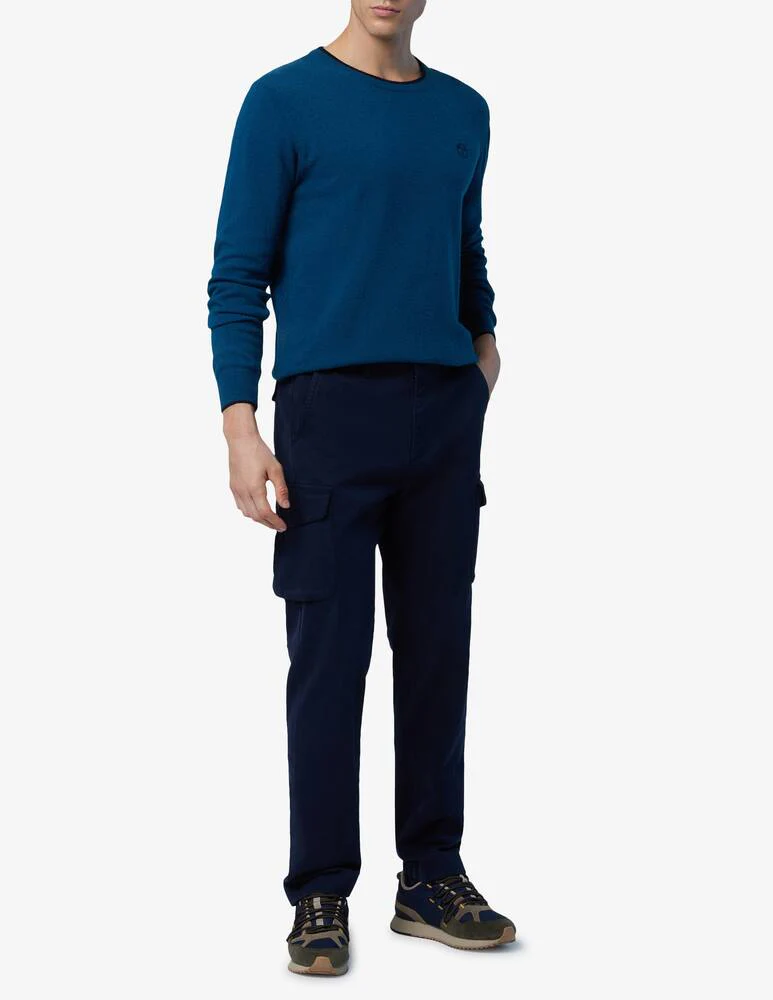 North Sails maglione misto cashmere GIROCOLLO LOGO ricamo finezza 12 699775 0459 blu ottanio - immagine 5