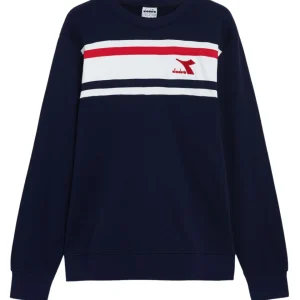 Diadora Felpa Crew Slam Cotone Blu