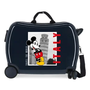 Disney Valigia Cavalcabile Per 4 Ruote Mickey Italy Blu Bambino