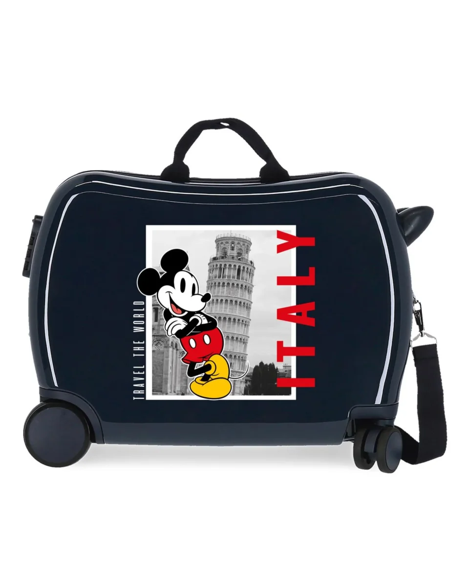 Disney Valigia Cavalcabile Per 4 Ruote Mickey Italy Blu Bambino