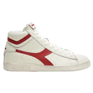 Diadora Sneakers Game L High Pelle Bianco dettagli Rosso