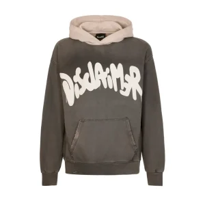 Disclaimer Felpa Con Cappuccio in Cotone Nero Uomo 54535