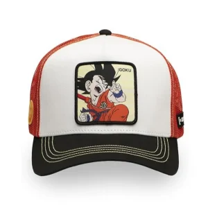 Capslab Cappellino con Visiera Collezione Dragon Ball Misto Cotone Bianco Nero Unisex