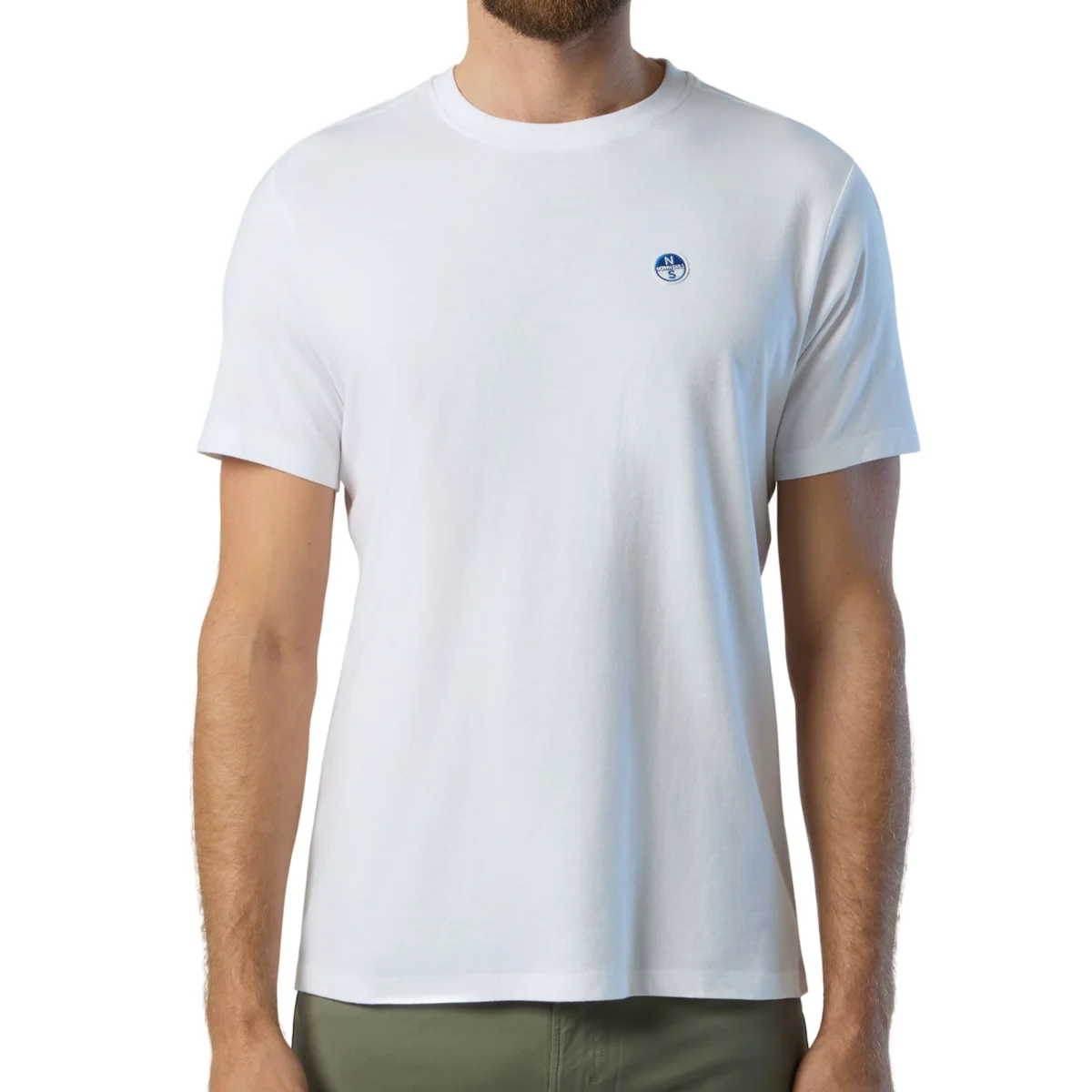 North Sails T-shirt maglia maglietta logo bollo bianco 692970 0101 - immagine 4