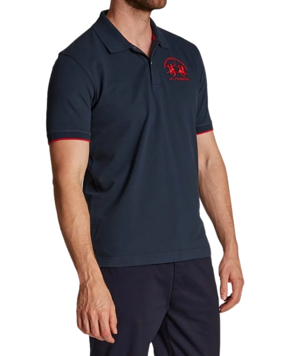 La Martina Polo Maniche Corte Cotone Blu - immagine 7