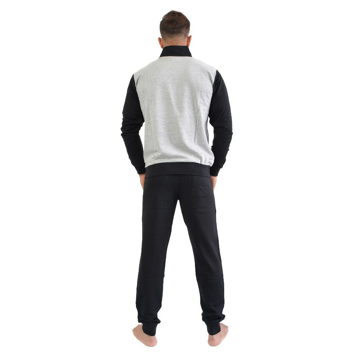 Pigiama completo lungo Juventus fc calcio Grigio Uomo caldo cotone - immagine 4