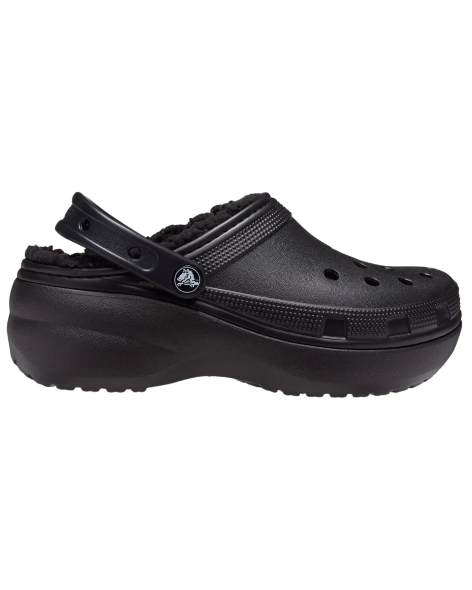 Crocs Classic Platform Lined Clog Nero TPE