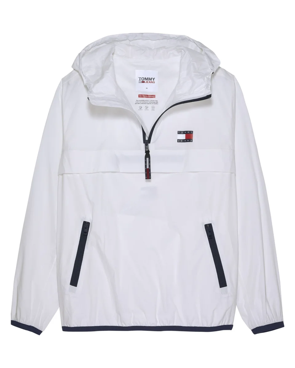 Tommy Jeans Giacca Antivento Piegabile Bianca - immagine 5