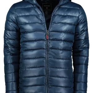 Geographical Norway Piumino Giubbotto Giubbino 100 Grammi Cappuccio Blu Uomo