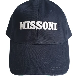 Missoni Cap Baseball Blu in Cotone