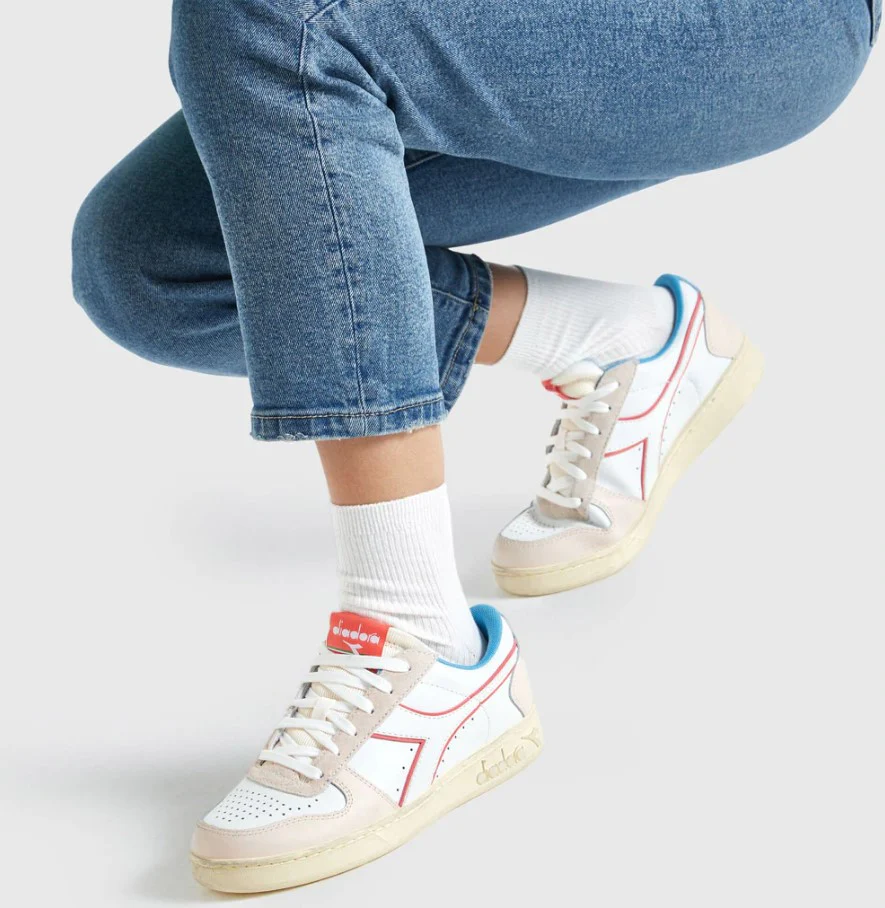 Diadora Sneakers Magic Basket Low Icona Pelle Bianco - immagine 7