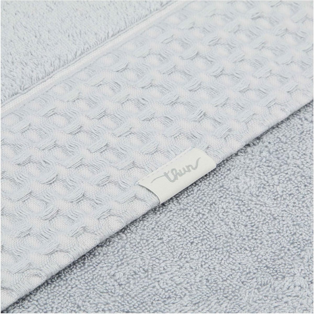 THUN Set 2 Asciugamani Iconic Elegance 40x60 + 60x100 cm Tinta Unita Blu B300333 - immagine 3