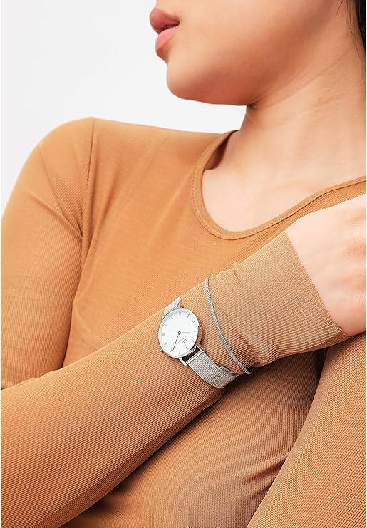 Daniel Wellington orologio donna 28 mm silver e bianco con numeri romani - immagine 3