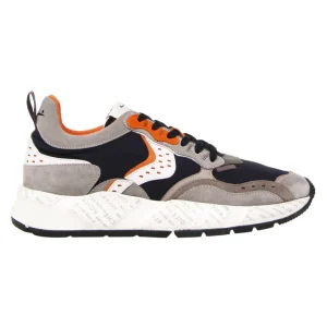 Voile Blanche Sneaker Sportiva In Pelle E Tessuto, Lacci Trekking E Suola In Gomma Grigio Uomo