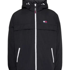 Tommy Jeans Giubbotto a Vento Imbottito Chicago Hilfiger Nero
