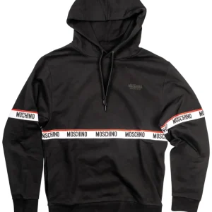 Moschino Underbear Logo Banda All Over Felpa Cotone Nero
